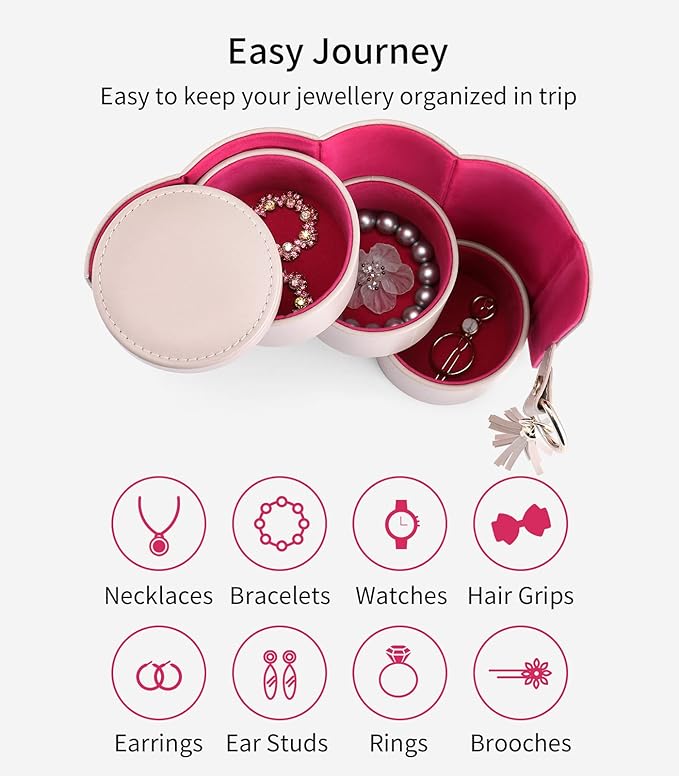 VLANDO Viaggio Mothers Day Gifts Her - Small Jewelry Case Box - Travel Essential Accessories for Women, Travelers, Couples, Mom, Friends, Bridesmaid