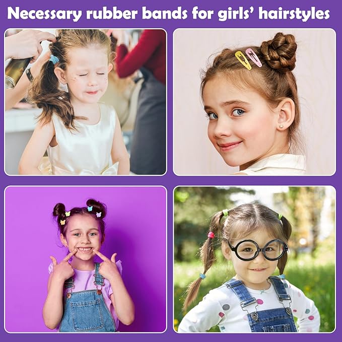 Hair Accessories for Girls - 360 Pieces Toddler Elastic Hair Ties, Hair Clips, and Hair Tail Tools in 31 Colors