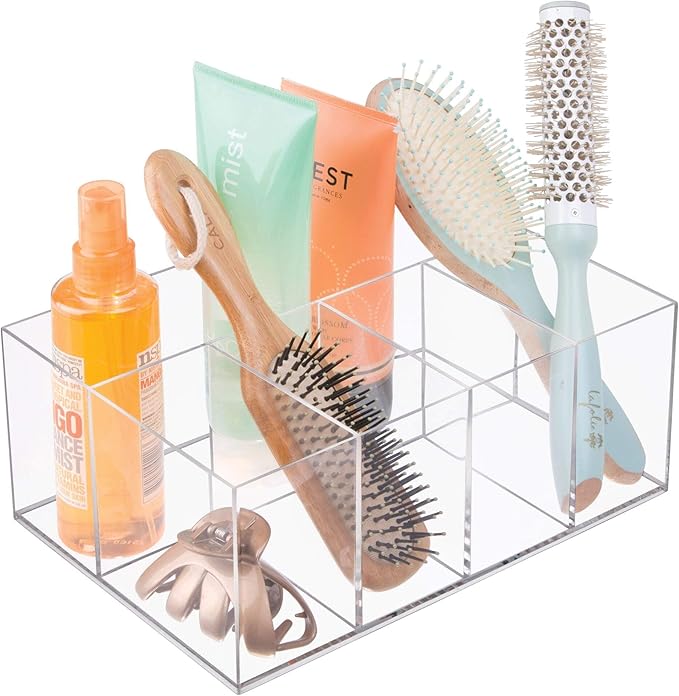 iDesign 5-Section Divided Vanity Organizer for Cosmetic Storage - Clear