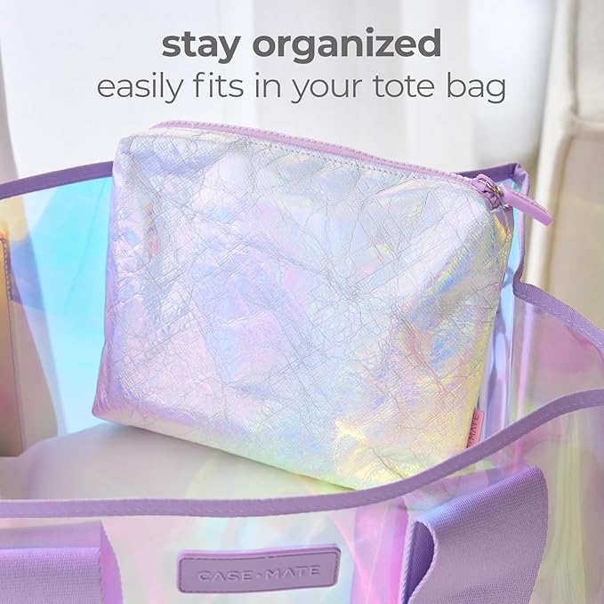 Case-Mate Essential Crinkle Makeup Bag - Waterproof Zipper Pouch - Daily Use Travel Pouch for Toiletries and Beach