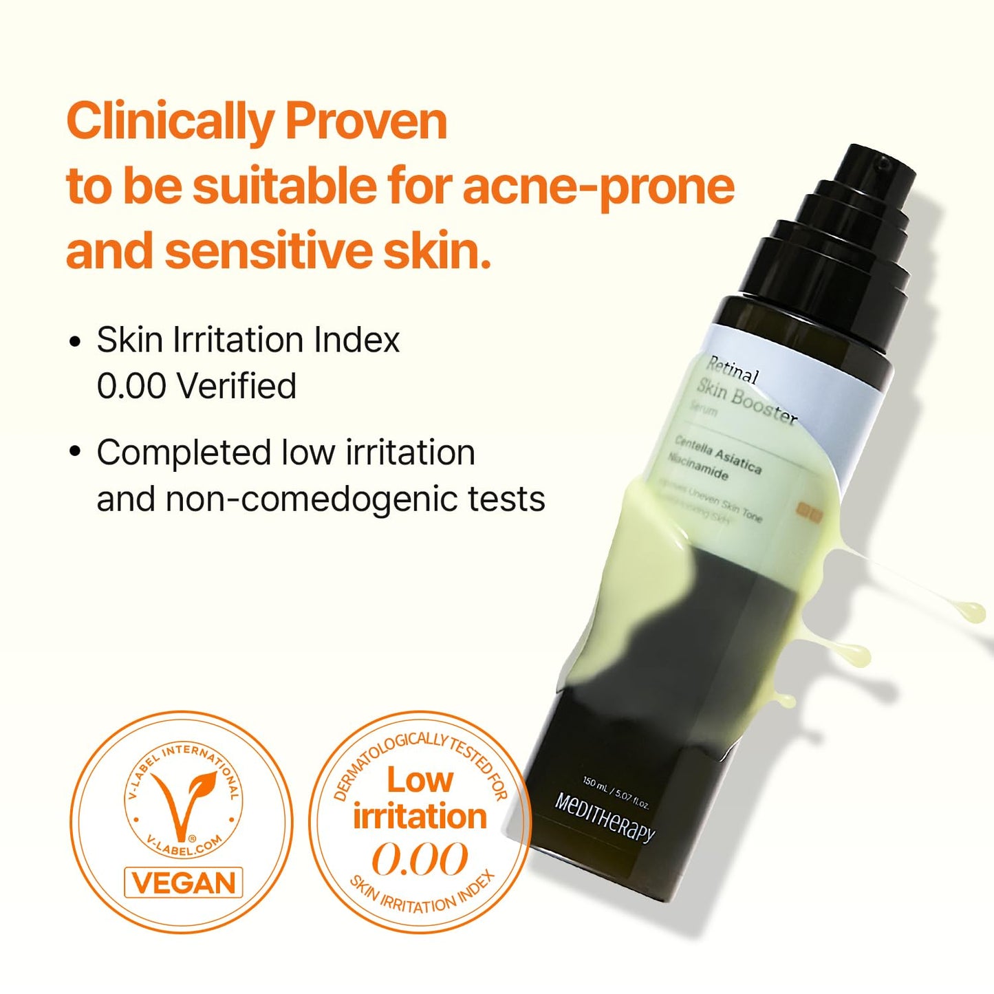 MEDITHERAPY Retinal Skin Booster Serum | Retinaldehyde, Niacinamide Anti-Aging Serum - K-Beauty Facial Serum for Fine Lines, Firming & Radiance | Hydrating Face Serum All Skin Types, 5.07 fl oz