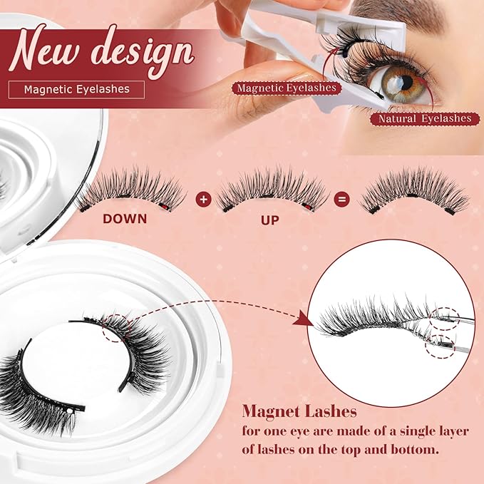 Higu clace Magnetic Eyelashes Magnetic Lashes with Applicator Soft Magnetic Eyelashes Natural Look PestaÃÂ±as MagnÃÂ©ticas No Need Glue Easy to Wear and Remove PestaÃÂ±as MagnÃÂ©ticas Naturales(A03)