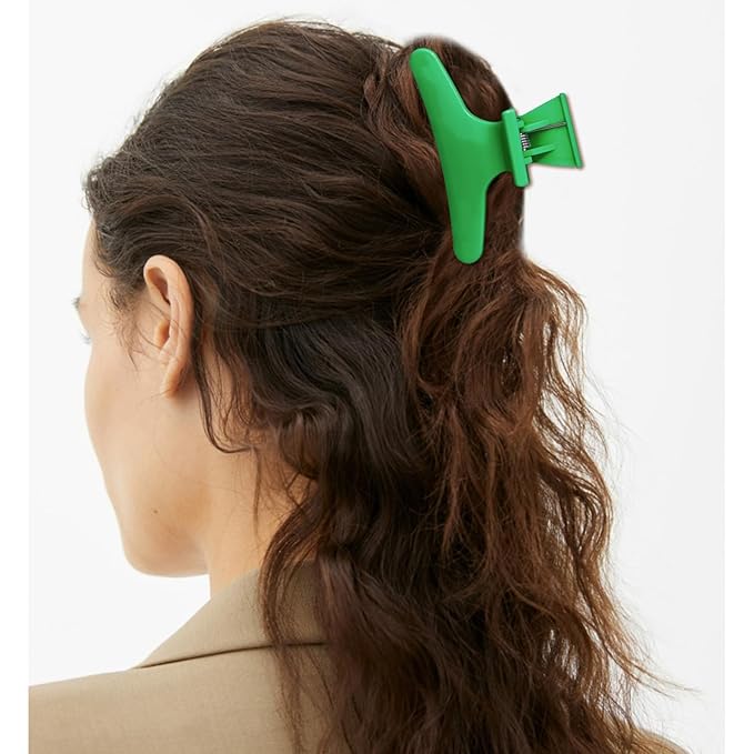 Hair Clips for Styling Sectioning 12 Pack Green Hot Pink Butterfly Clamps Hair Claw Clips Pro Salon Hair Clips for Styling, Sectioning, Cutting and Coloring
