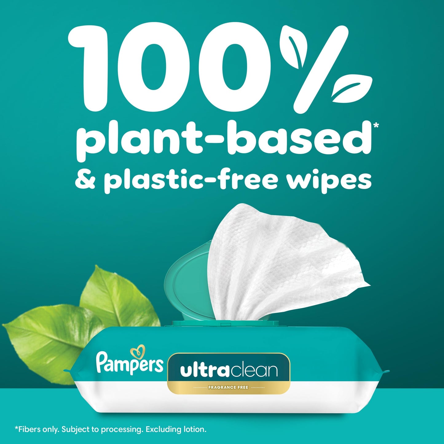 Pampers Ultra Clean Baby Wipes (Previously 'Free & Gentle'), 99% Water, Hypoallergenic, Unscented, 100% Plant Based, Plastic-Free, 624 Baby Wipes Total (8X Flip-Top Packs) [Packaging May Vary]