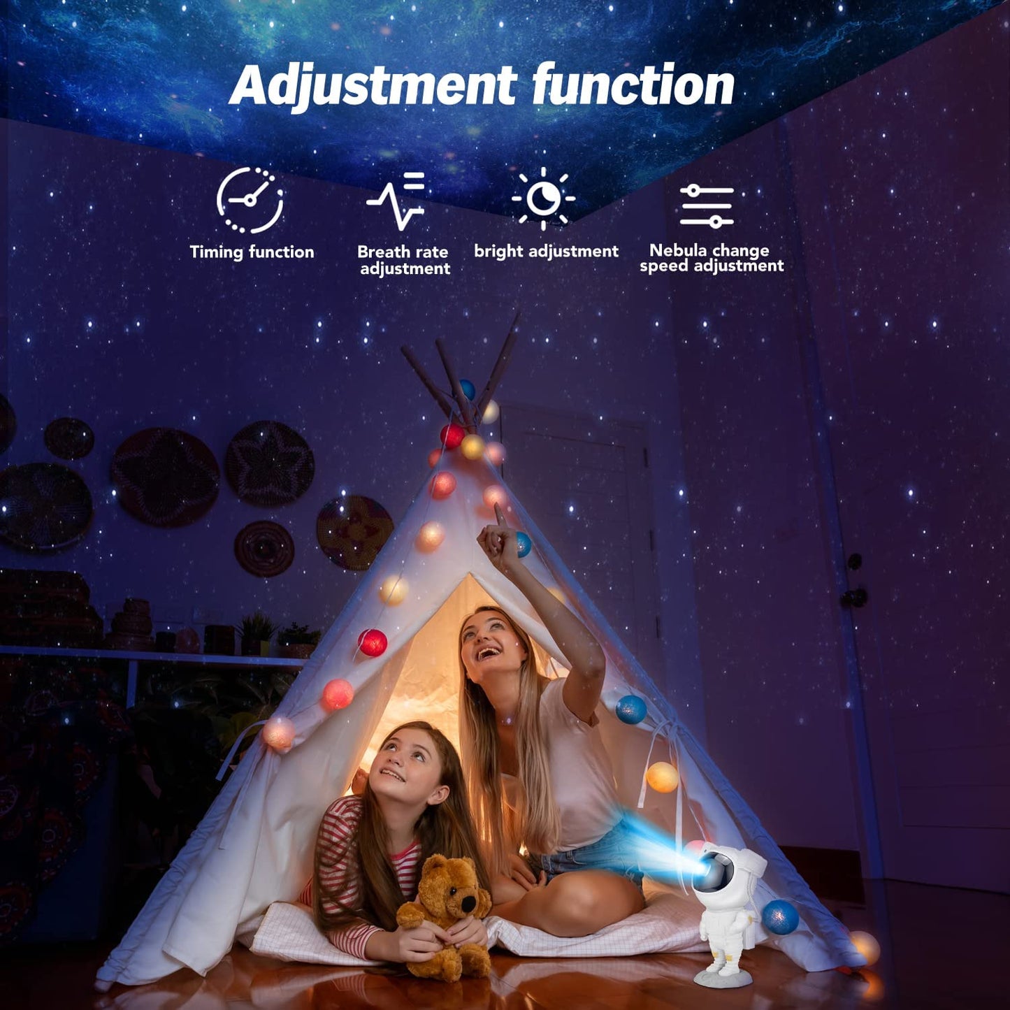 Star Projector Night Lights,Tiktok Astronaut Nebula Galaxy Lights for Bedroom,Gaming Room Décor Aesthetic,Remote Control Timing and 360°Rotation Magnetic Head