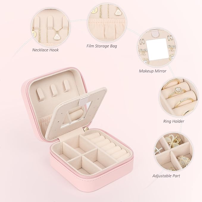 Easter Basket Stuffers for Teens Essentials, Valentines Day Christmas Stocking Stuffers for Women Teen Girl Gifts Trendy Stuff Travel Jewelry Box Case Organizer Personalized Birthday Gifts