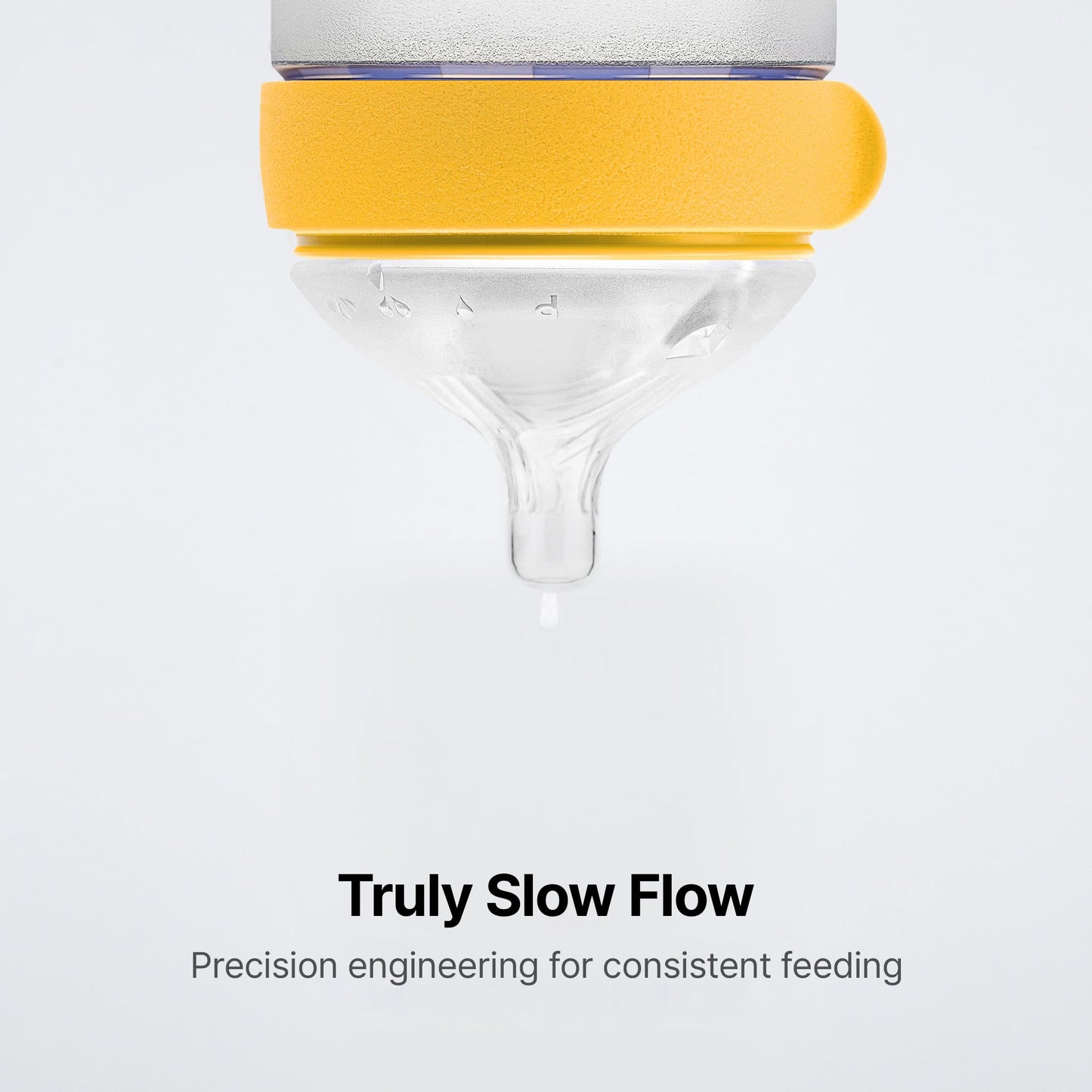 Comotomo Silicone Baby Bottle Gen 2 – 2026 Release (5oz) – True Slow-Flow Nipple for Newborn Feeding (0-3 Months) with Dual Anti Colic Vents for Breast to Bottle Transition, Yellow (Double Pack)