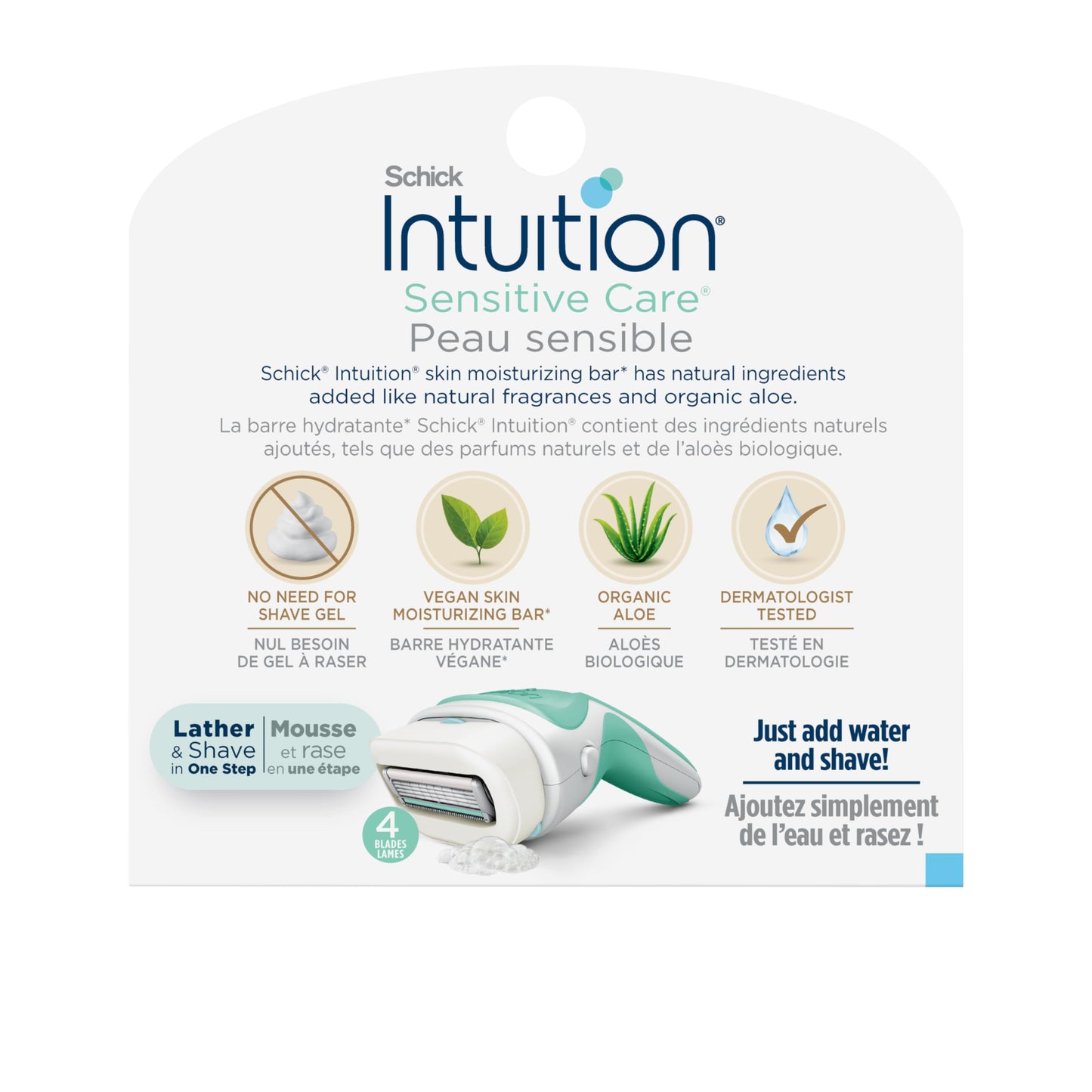 INTUITION Schick Refill,Razors for Women Sensitive Skin | Intuition Razor Blades Refill with Organic Aloe,Razor Refills,6 Count (Pack of 2)
