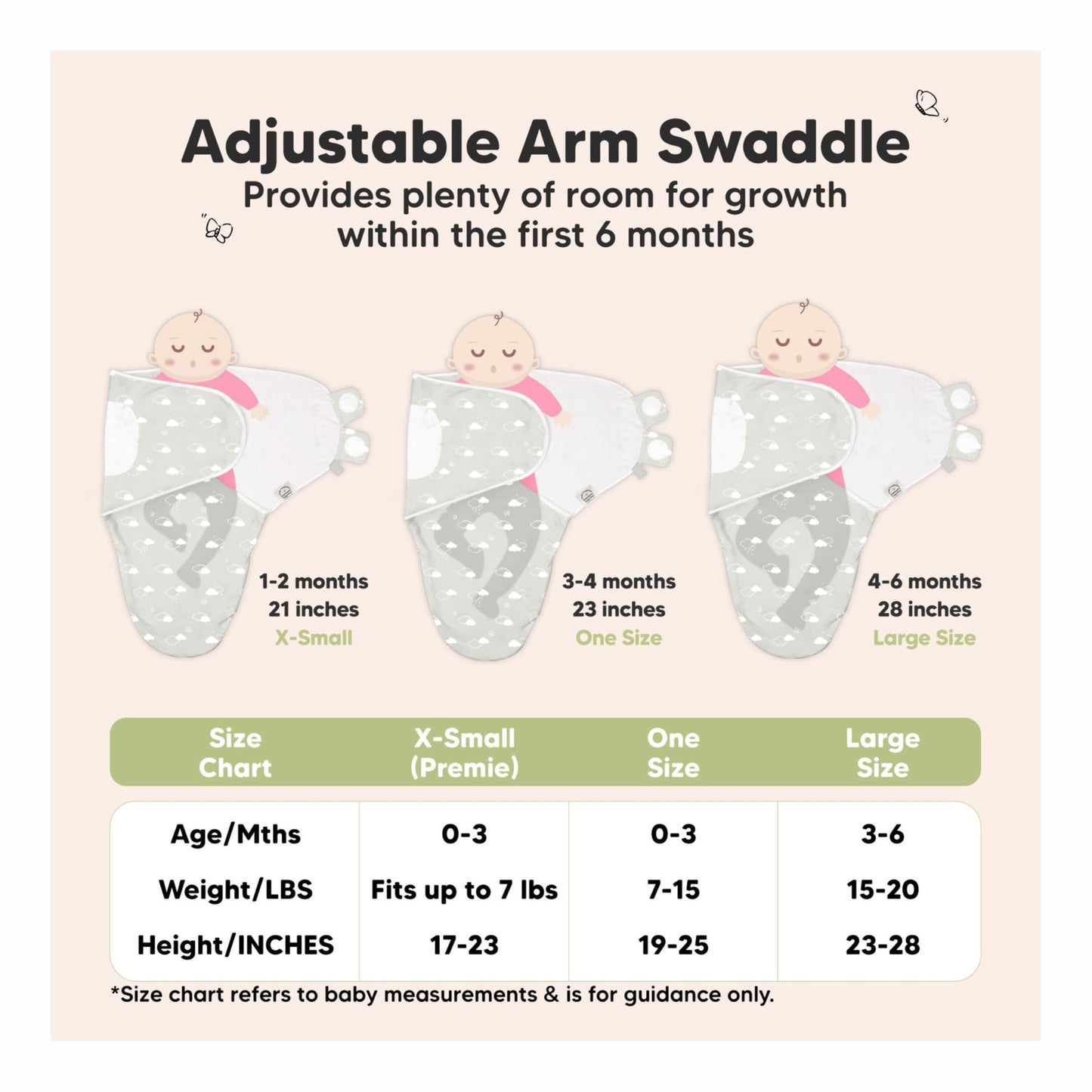Baby Swaddle Sleep Sacks with Zipper - 3-Pack Swaddles for Newborns 0-3 Months, Infant, Baby Girls, Boys, Soft & Durable Newborn Sleep Sack, Easy Diaper Change Swaddling Blanket (Angelic, OS)