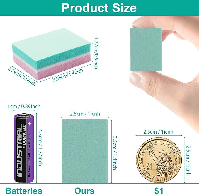 CGBE Buffer Block Nail File 180/100 Grit Nail Buffers Sponge Nail Polish Sanding Buffer Strips Nail File Blocks Manicure Tools 50PCS(Pink-Green)