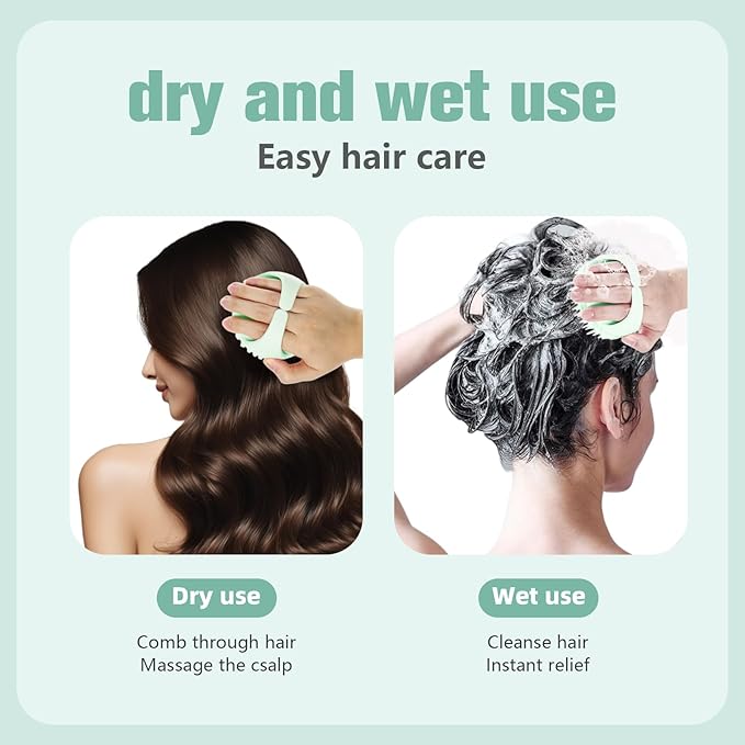 Scalp Massager Shampoo Brush,Scalp Dandruff Removal with Soft Silicone Bristles,Wet & Dry Scalp Care Head Scrubber Hair Washing,Hair Brush for Scalp Exfoliator,Comfortable for All Hair Types,Black