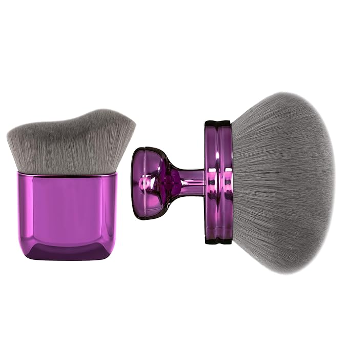 Blend & Blur Extra Large Body Makeup Brush for Self Tanner,Leg Makeup & Bronzer Self Tan Applicator, 3.2inch Wide Round Head Kabuki Brush For Application with Drawstring Bag (Purple2)
