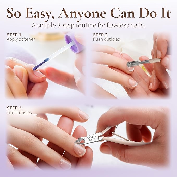 Professional Cuticle Cutter & Pusher Trimmer Manicure Tools with Double Spring – Perfect Nail Care Tool for Manicure & Pedicure Beauty at Home/Spa/Saloon