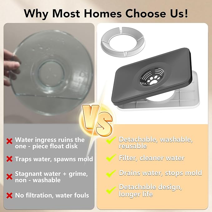 Decflow 10L Stainless Steel Dog Water Bowl, No Spill Anti-Splash Dog Bowls with XXL Silicone Mat, Spill-Proof Slow Feeder for Messy Drinkers, Heavy Duty Pet Bowls Indoor/Outdoor Use