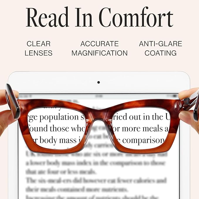 CCVOO 2.5 Oprah Style Reading Glasses for Women, Stylish Eyeglasses, Blue Light Readers for Women, Cheaters, (A8 Glow Theory)