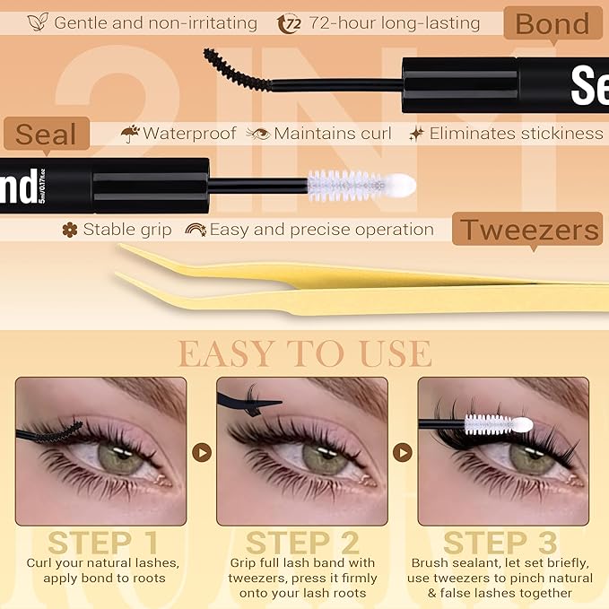 Fairy Lashes Clusters Kit Manga Eyelash Clusters Natural Cluster Eyelash Extensions Wispy Lash Clusters Kit Spiky Cluster Lashes 10-16mm 208pcs Eyelash Extension Kit (Bond Seal and Tweezers)