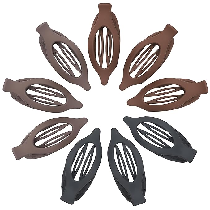 9 Pack Flat Hair Clips for Women, Matte Claw Clips for Thick & Thin Hair, Suitable for DrivingÃ¯Â¼ÂTaupe,Gray,Brown)
