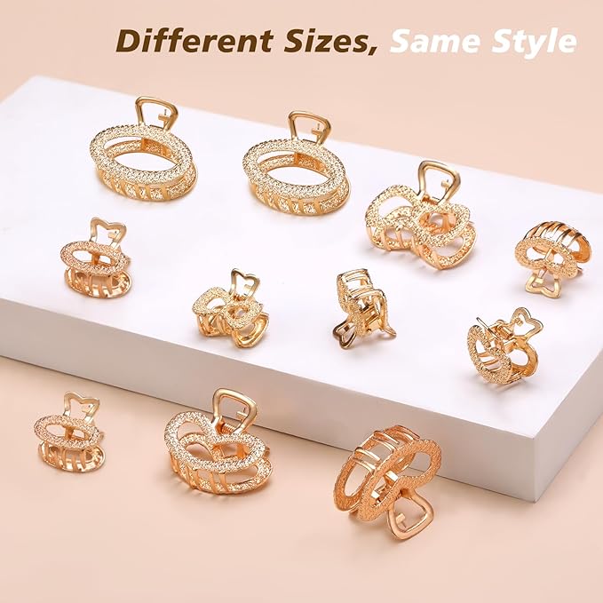 12 Pack Metals Mini Hair Clips for Women Mom Wife Daughter Girls Girlfriends,Medium Hair Claw Clips for Long Hair,Small Cute Gifts for Female with Thick Hair or Thin Hair