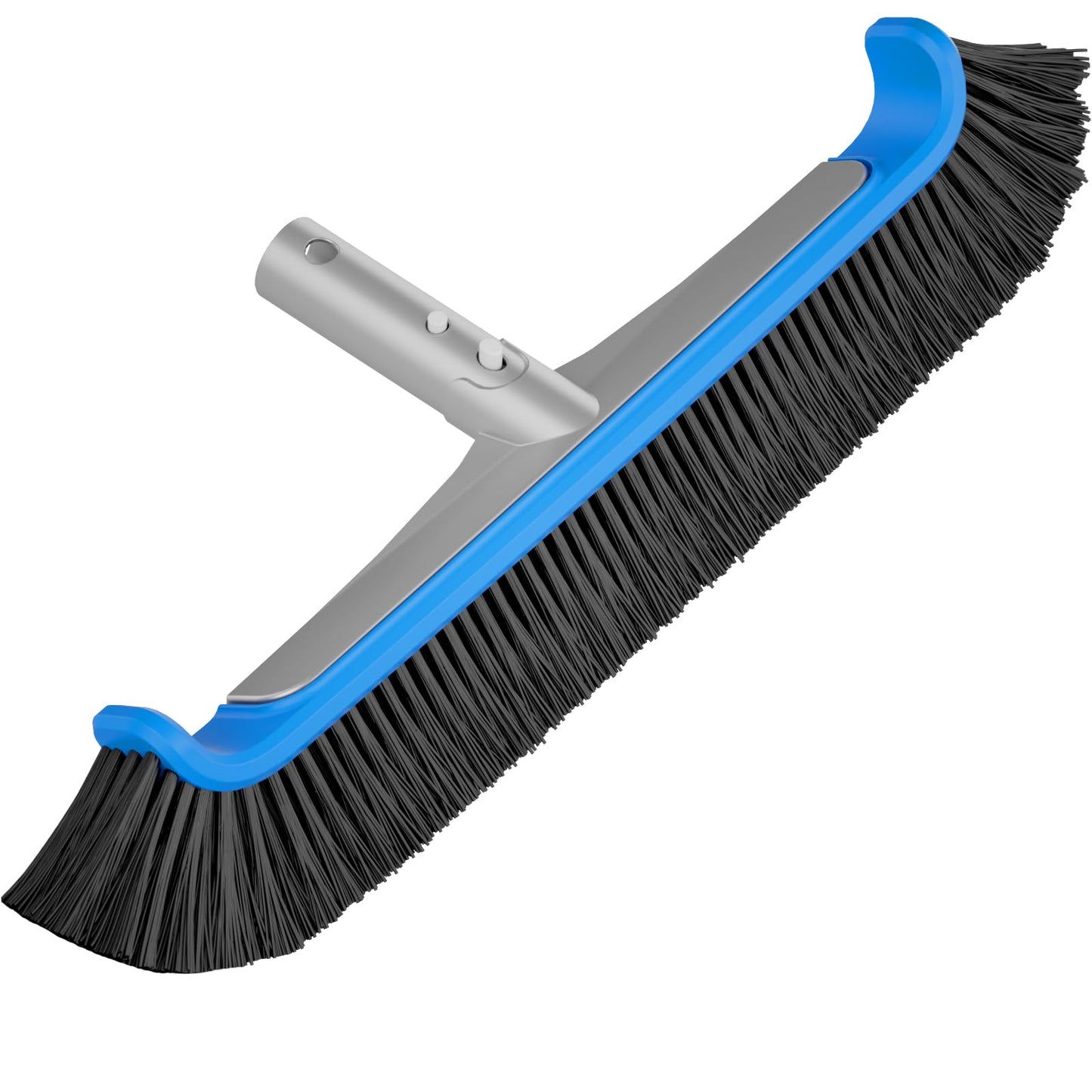 TidyMister Pool Brush 17.5'' Heavy Duty Swimming Pool Brushes for Cleaning Pool Walls & Tiles & Floors & Corners Scrub Brush Head Reinforced Aluminum Back