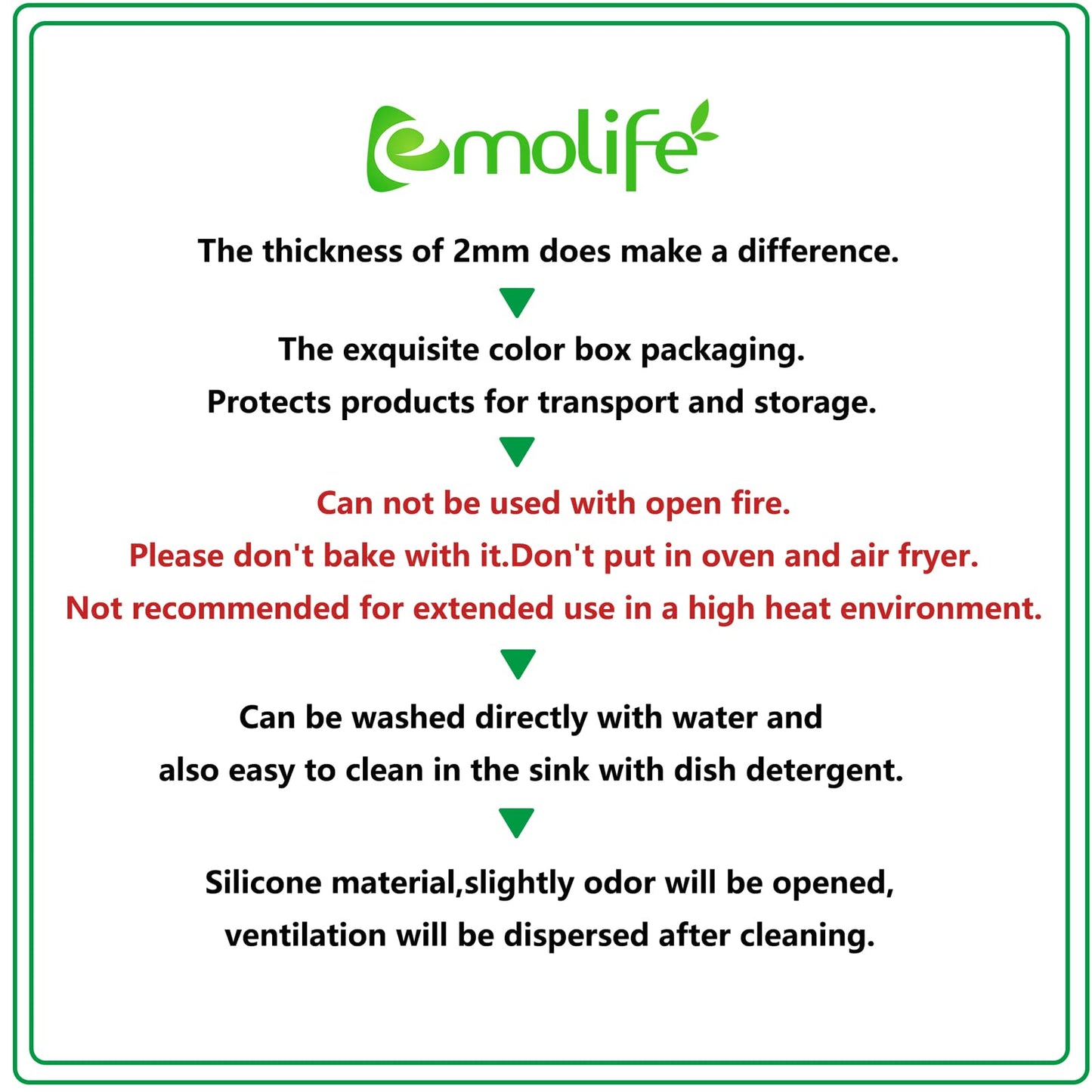 emolife Silicone Mats for Kitchen Counter, Thick 2mm, Countertop Protector, Heat Resistant Mat, Non-Slip (Dark Grey)