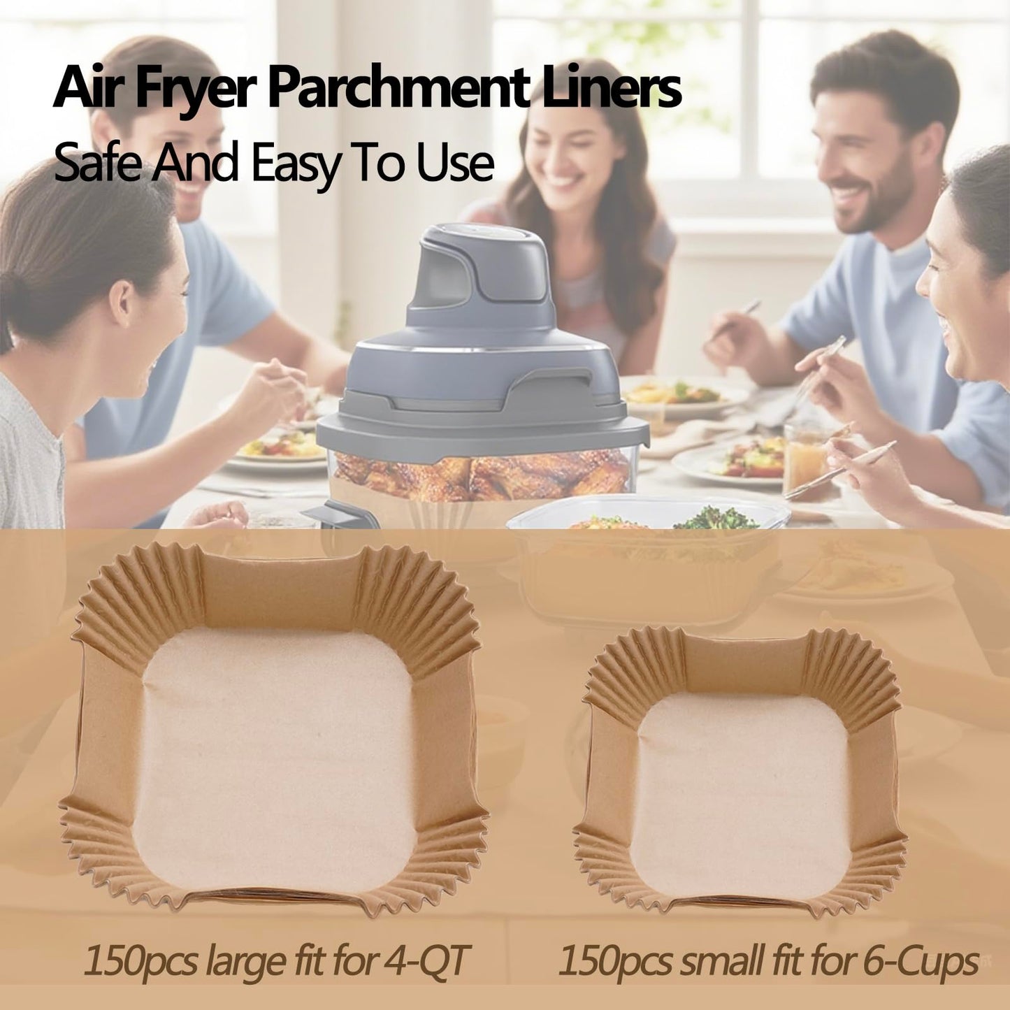 300PCS Air Fryer Liners disposable for Ninja Crispi,Air Fryer Accessories for Ninja Crispi 4-in-1 Portable Glass Cooking System,Ninja Crispi Containers