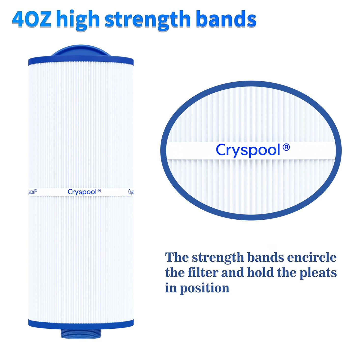 Cryspool® 05039 Filter Compatible with Marquis 35, Marquis Spa 20042, 20092, 370-0240, PPM35SC-F2M, 5CH-352, FC-0196, 35 Sq. Ft Spa Filter Cartridge, 2 Pack