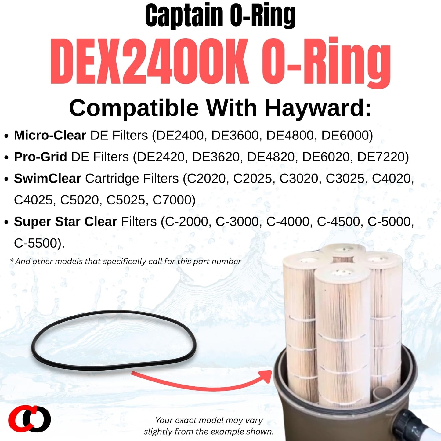 Captain O-Ring – Replacement DEX2400K O-Ring for Hayward Micro-Clear DE, Pro-Grid, Super Star Clear, SwimClear Filters