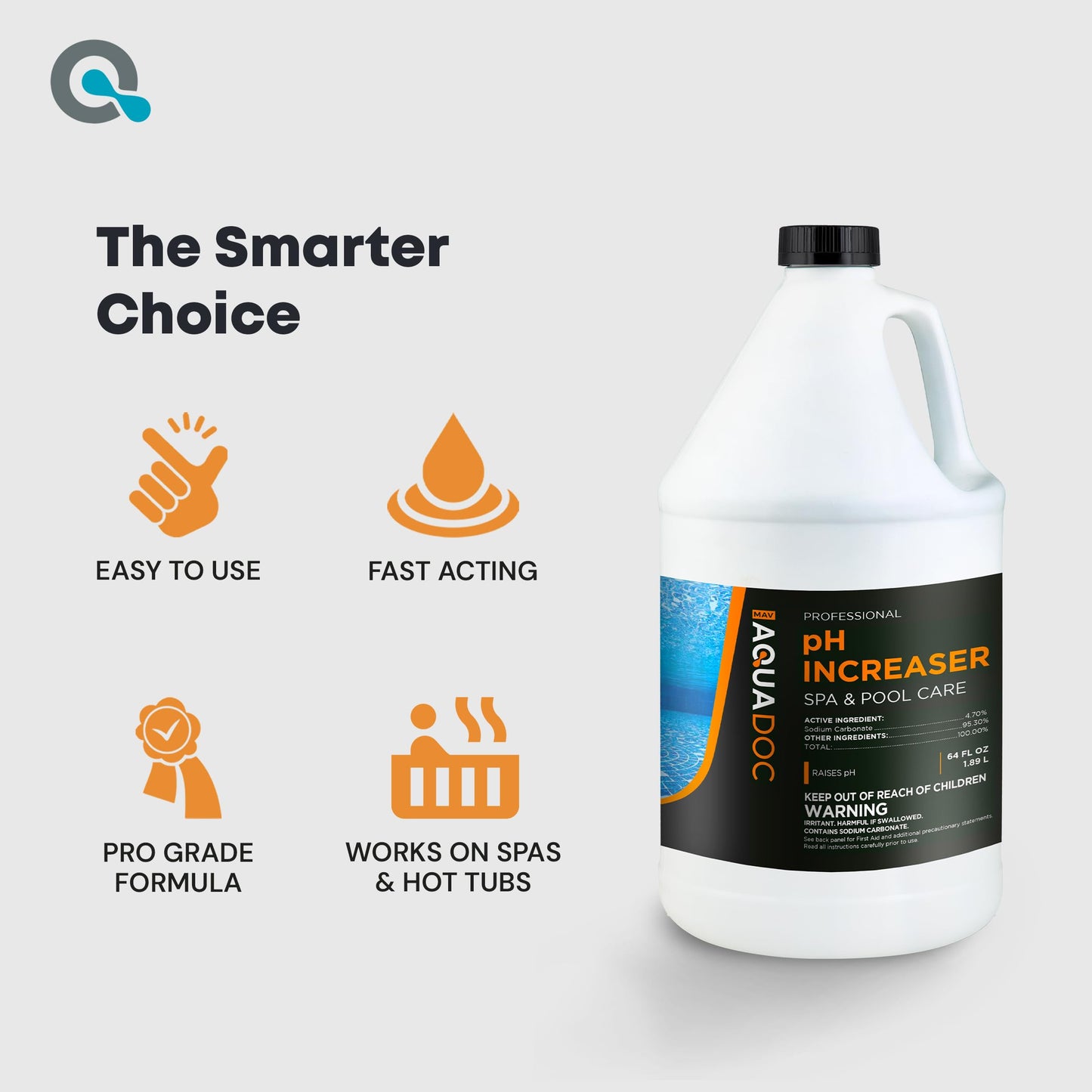 AquaDoc Spa pH Increaser for Hot Tub - 64oz - Spa pH Up for Water Balance - Hot Tub Chemicals Made in USA