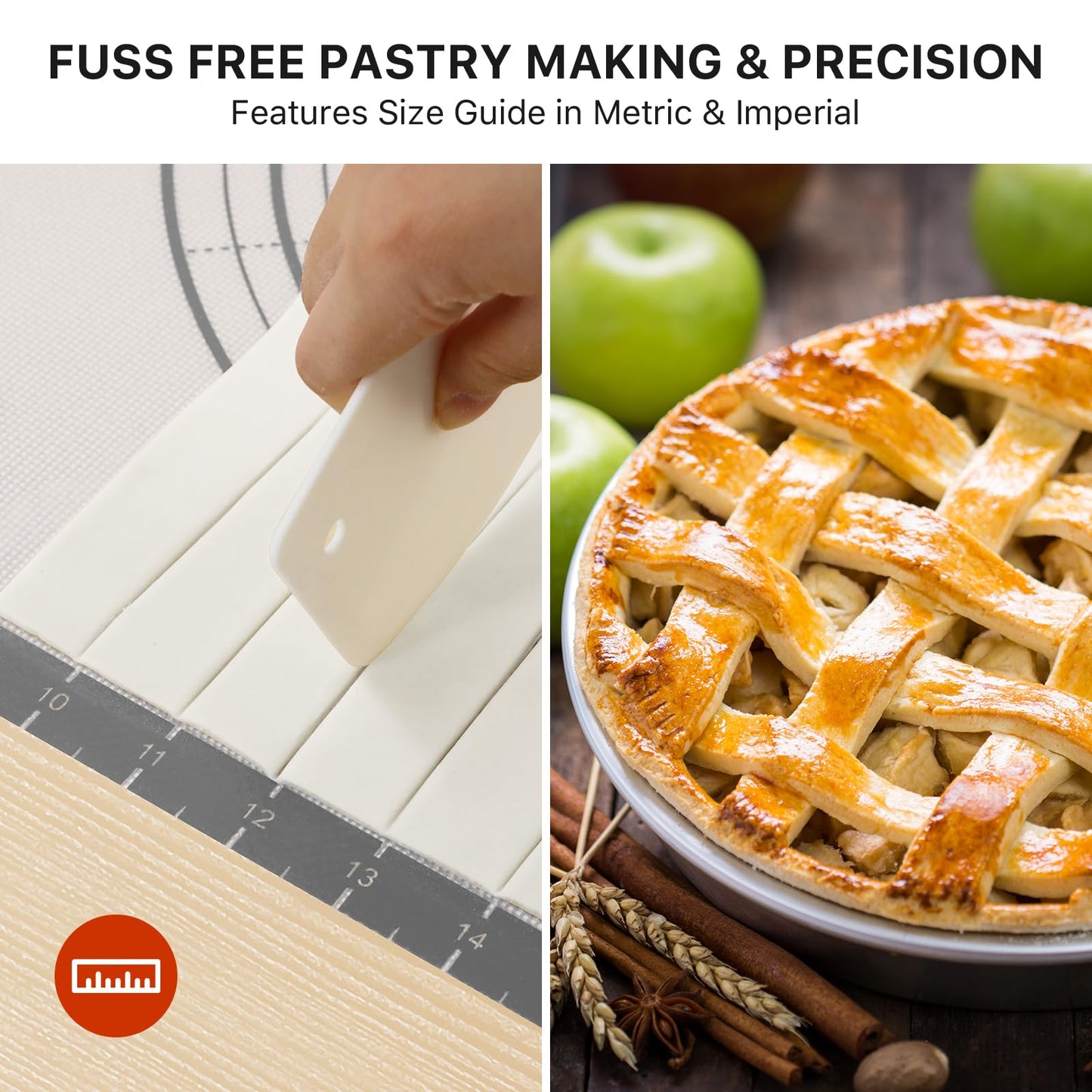Silicone Mat, 28 x 20inch Extra Large Non-stick Pastry Baking Mat with Measurement, Resuable Thick Cookie Sheet Counter Mat, Dough Rolling Mat, Oven Liner, Fondant/Pie Crust Mat