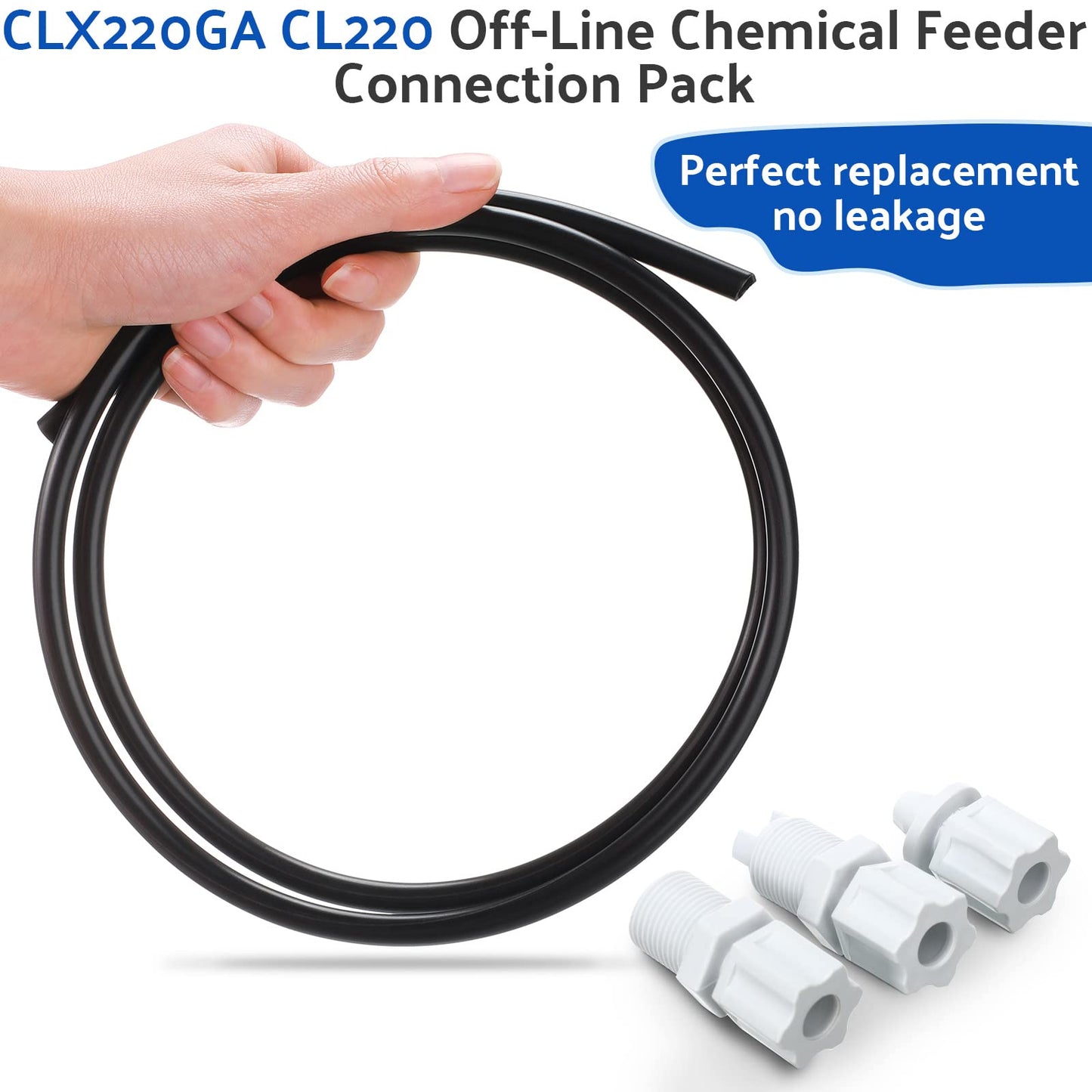 Tondiamo 2 Sets Offline Chlorinator Feeder Replacement Parts Kit Compatible with Cl220 Cl200 - with Saddle Clamp, Hose Tubing, Check Valve & Inlet Coupling for Easy DIY Repair