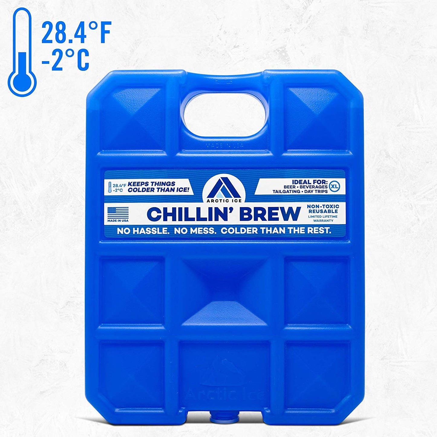 Arctic Ice Chillin' Brew Series Long Lasting High Performance Ice Pack for Beer, Beverages, Tailgating, Day Trips and More - Freezes at 28 Degrees (2-Pack) (X-Large 5 LBS (2-Pack))