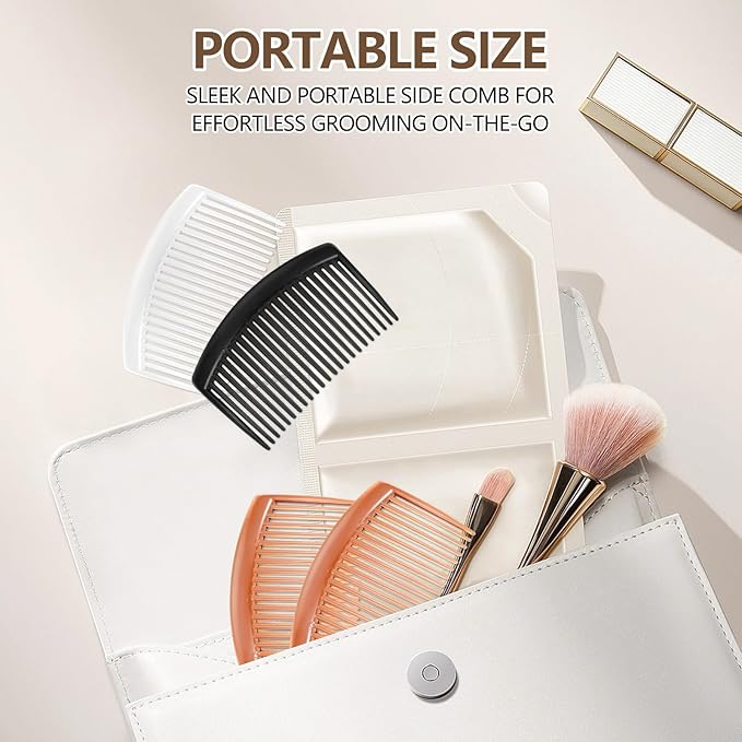 6PCS 3.15IN Hair Side Comb with 3 Colors, Professional Barber Comb for Styling and Grooming, French Combs for Wedding, Dating and More