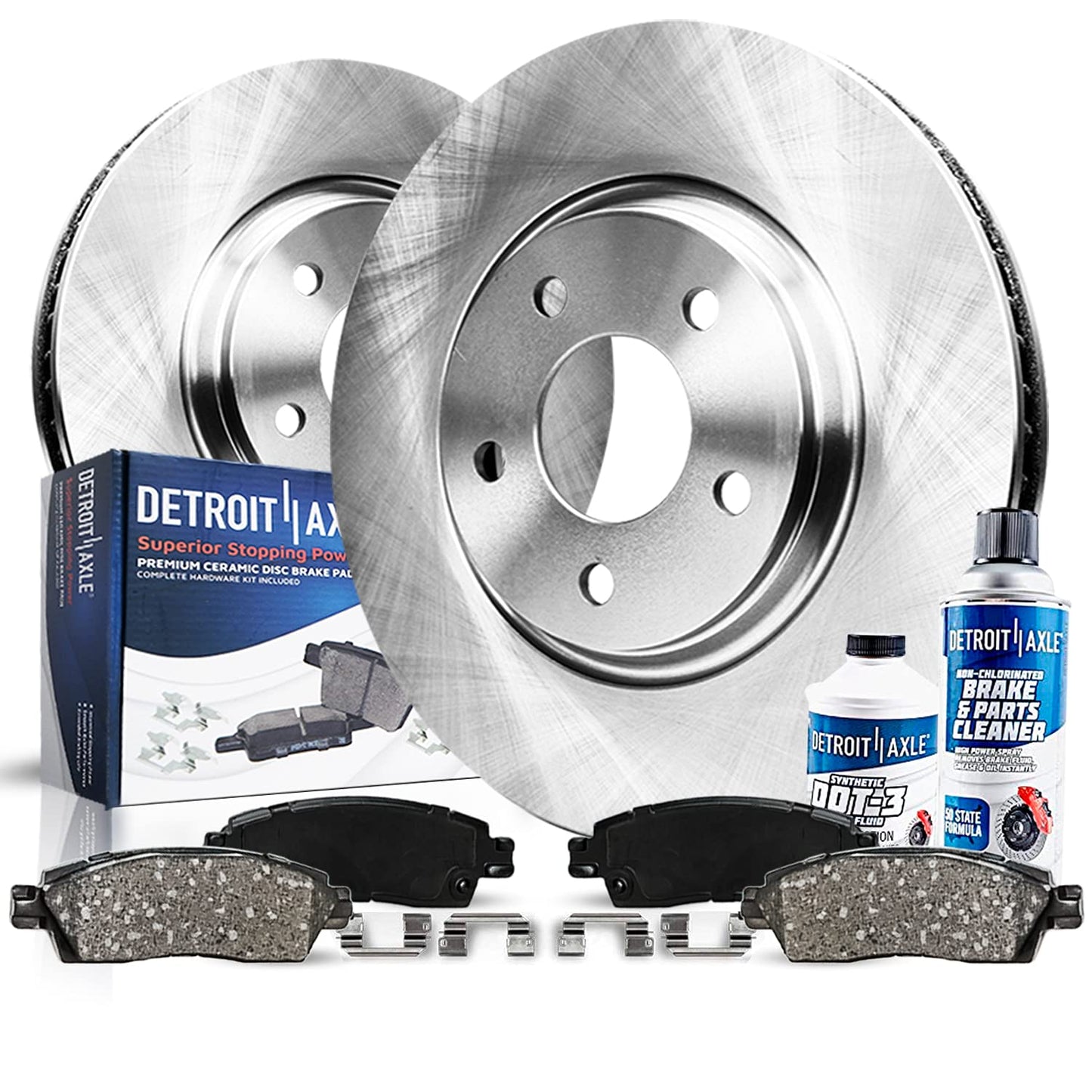 Detroit Axle - Front Brake Kit for Chevrolet Malibu Malibu Pontiac Grand Am Olds Alero Cutlass, Disc Brake Rotors Ceramic Brakes Pads Replacement [10.94" inch Rotors]