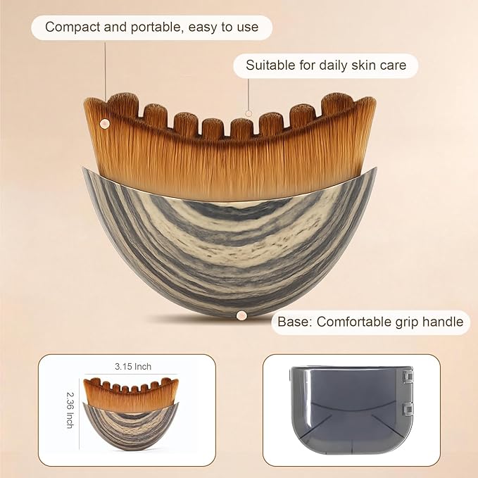 2 PCS Lymphatic Contour Face Brush Lymphatic Drainage Massager for Face,Ergonomically Designed to Fit The Skin Precisely and Relieve Fatigue