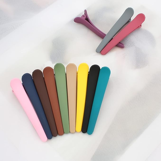YISSION 12 PCS Hair Clips for Styling Sectioning, 3.1 Inch Matte Alligator No-Crease Duck Billed Hair Barrettes, Hair Styling Accessories for Women Girls
