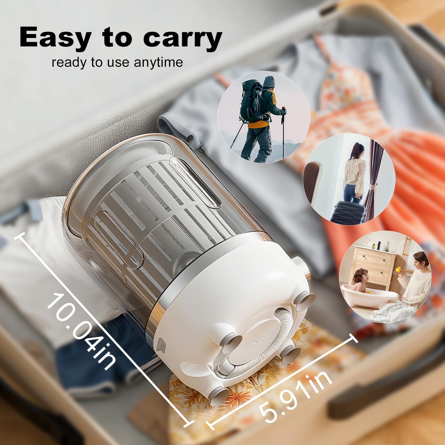 3L Portable Washing Machine,3 In 1 Portable Washer And Dryer Underwear Washing Machine,Mini Lavadora Portatil for Home, Apartment, Hotel, Camping & Travel(3L capacity)