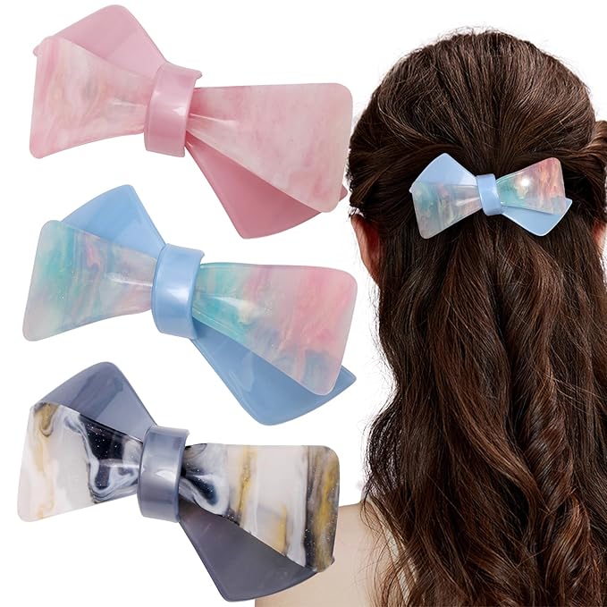 3 Pcs Hair Barrettes for Women Hair Clips Womens Hair Accessories Large French Hair Pin Retro Hair Clasp Accessories for thick hair (Butterfly Multicolor 2)
