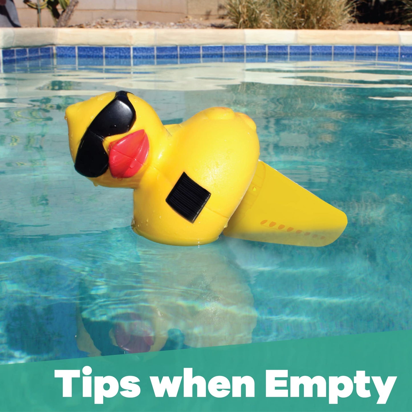 Game Solar Light-Up Floating Pool Chlorine Dispenser – Derby Duck Design, Adjustable Control Ring, Holds Up to 3 x 3” Chlorine Tablets, for Above-Ground & In-Ground Pools