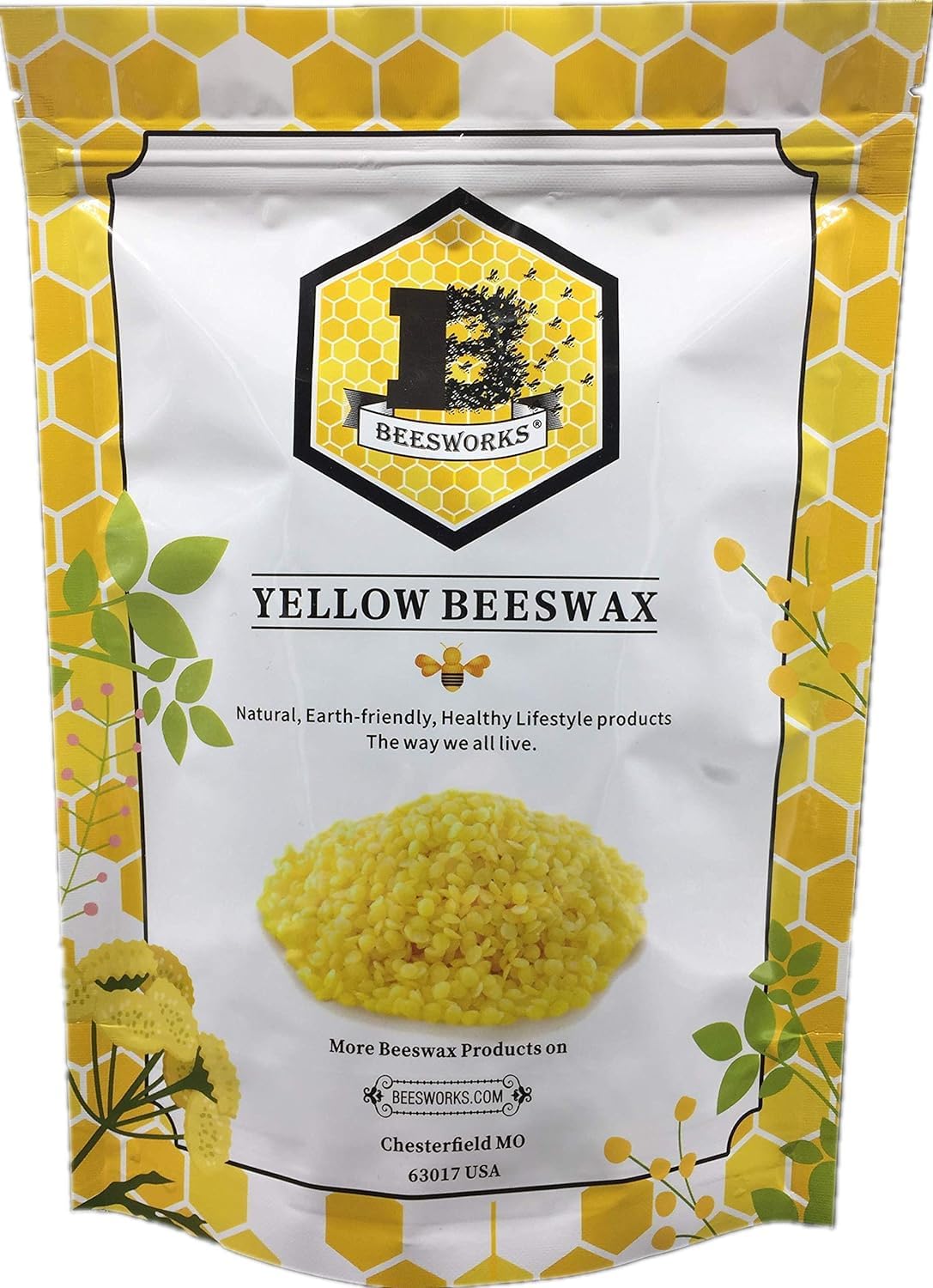 Beesworks Yellow Beeswax Pellets (3 lb) | 100% Pure, Cosmetic Grade, Triple-Filtered Beeswax for DIY Skin Care, Lip Balm, Lotion, and Candle Making