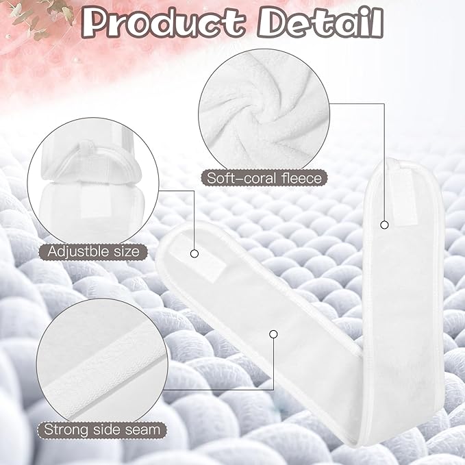 18PCS U-Shaped Microfiber Facial Towels for Estheticians,Ultra-Soft & Absorbent Spa Towels and Facial Spa Headband for Massage, Facial Steam & Skincare (White)
