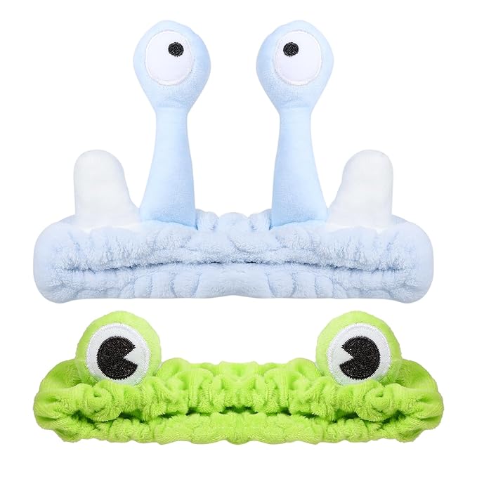 Frog Eye Face Wash Headband Women Snail Spa Hair Band Soft Coral Fleece Headwraps Her Cute Creative Cartoon Costume Cosplay Party Accessories