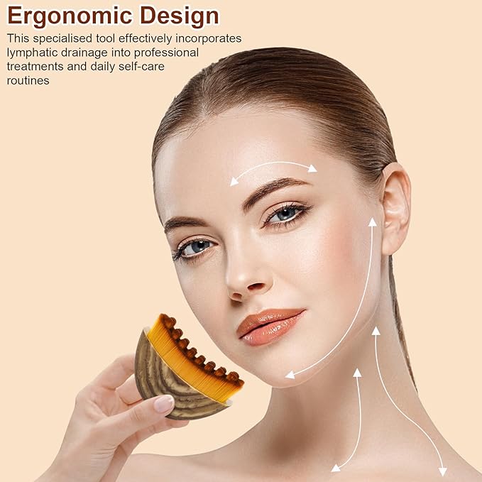 New Lymphatic Contour Face Brush, Contour Face Brush Lymphatic Drainage Massager, Ergonomically Designed to Fit The Skin Precisely, Suitable for All Skin Types(3PCS)
