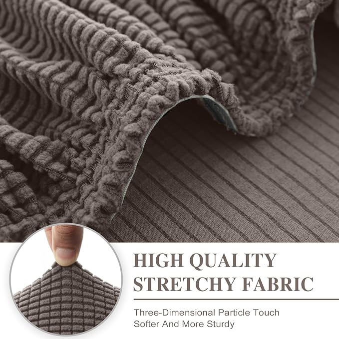 Couch Cushion Cover Chaise Lounge Cover Washable Separate Seat Chaise Couch Cover Stretch Sectional Sofa Slipcover(1 Piece for Chaise or Sofa 3-Seater, Taupe)