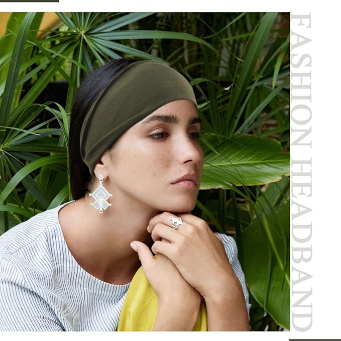 YONUF Fashion Headbands For Women Wide Headband Yoga Workout Head Bands Hair Accessories Band 6 Pack