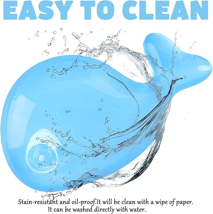 Gel Wrist Rest for Keyboard and Mouse Transparent Blue Whale Elbow Pad Cushion Ergonomic Cute Clear Cool Mouse Wrist Pad Silicone Non-Slip Support for Computer Gaming Home Office Men Hand Pillow
