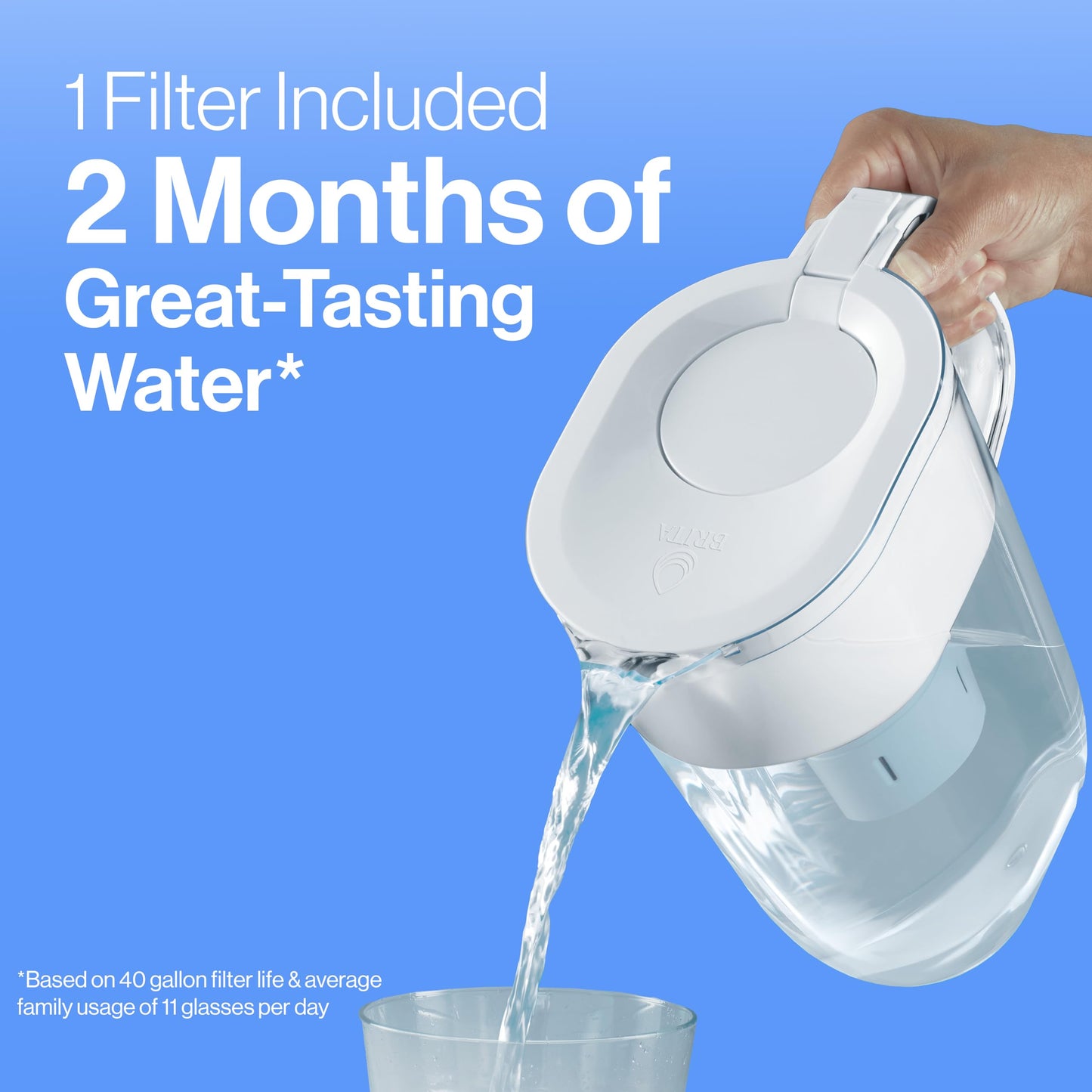 Brita UltraMax Large Water Dispenser With Standard Filter, BPA-Free, Replaces 1,800 Plastic Water Bottles a Year, Lasts Two Months or 40 Gallons, Includes 1 Filter, Kitchen Accessories, Large - 27-Cup