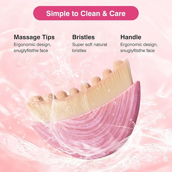 2PCS Lymphatic Contour Face Brush,Lymphatic Drainage for Face Sculpting, Anti-Puffiness & Skin Tightening, Gentle Lifting for All Skin Types, Contour Brush for Jawline Definition