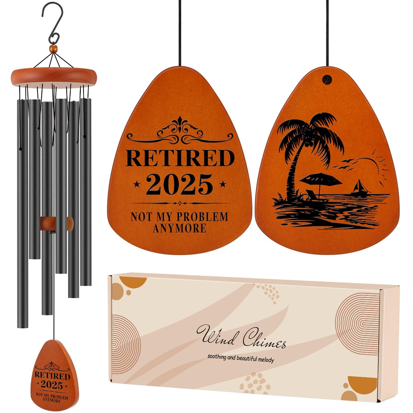 Retirement Gift for Woman Men Coworker Teacher Nurses Friends Mom Dad Grandma Grandpa Retirees, Coworkers Farewell Going Away Gift, 32" Wind Chimes Retirement Decorations