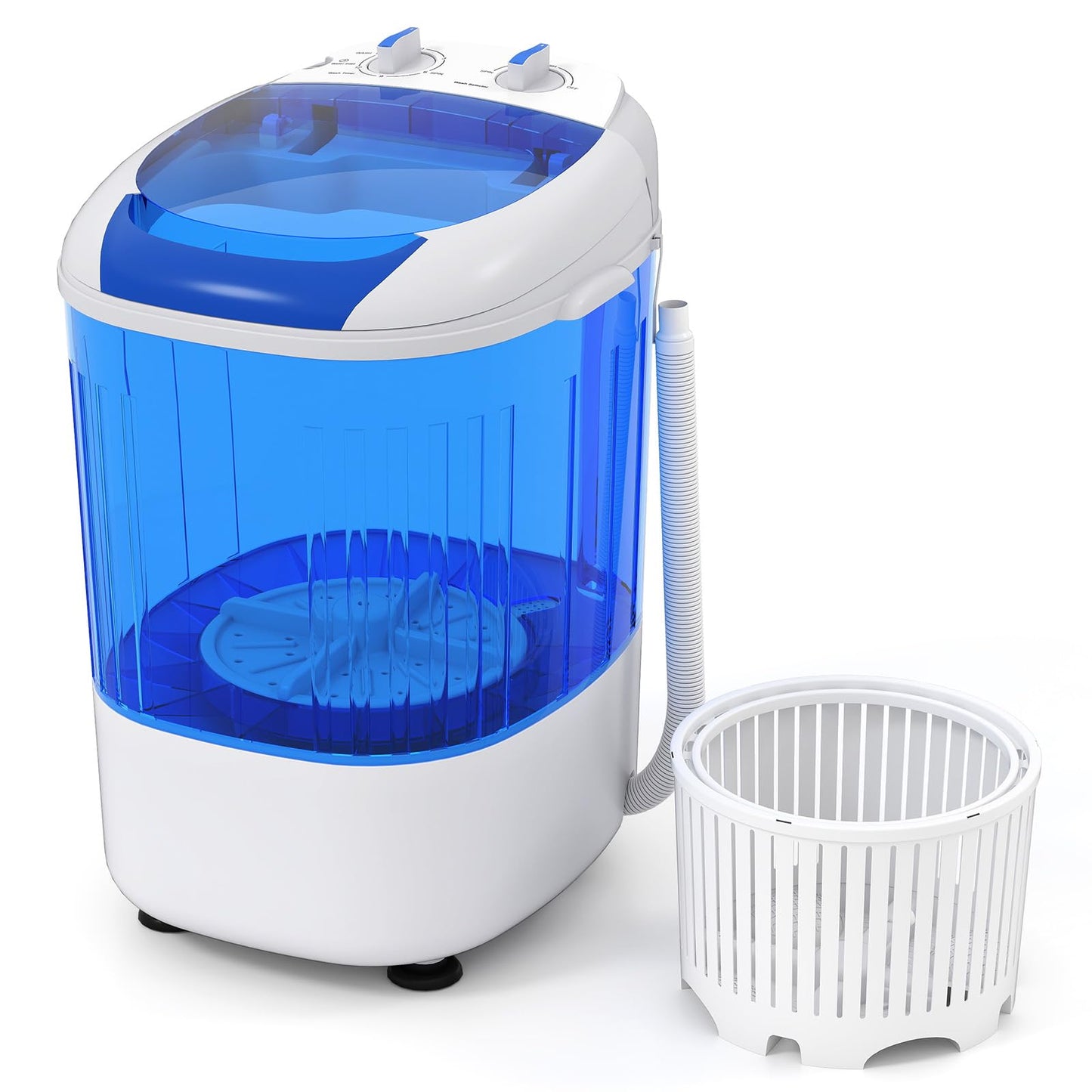 ARLIME Mini Washer and Dry Combo, 5.5 lbs Small Laundry Washer with Drain Hose & Spin Tub, Top Loading & Semi-automatic, Small Washing Machine for Drom RV Apartment (Blue)