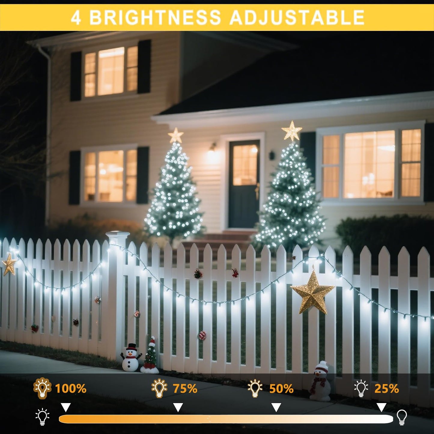 400 LED Cluser Lights, Cool White Christmas Tree Lights with Remote, 8 Modes Twinkle Outdoor Waterprfoof Plug in for Indoor, Garland, Xmas, Wedding Decor,19.56ft, Black Wire